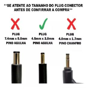 FONTE PARA DELL INSPIRON 15 5569 19.5V 4.62A 90W PINO FINO